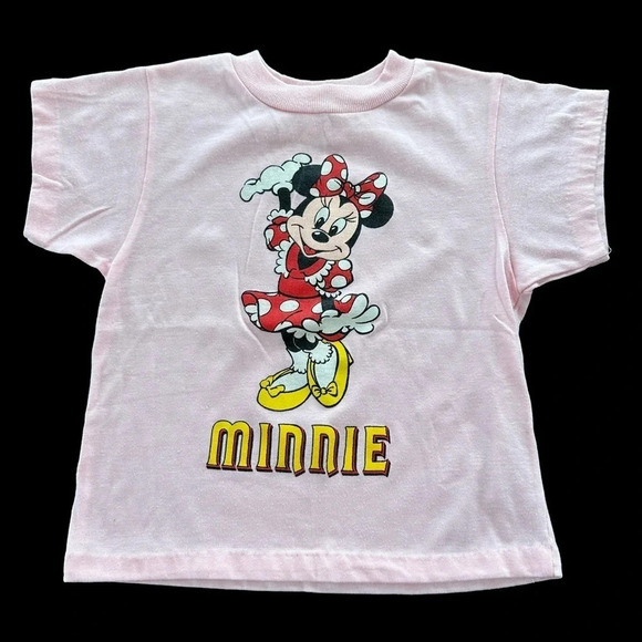 Vintage Disney Wear Girls size 6 Pink Minnie Mouse Single Stitch T Shirt USA - Picture 1 of 7